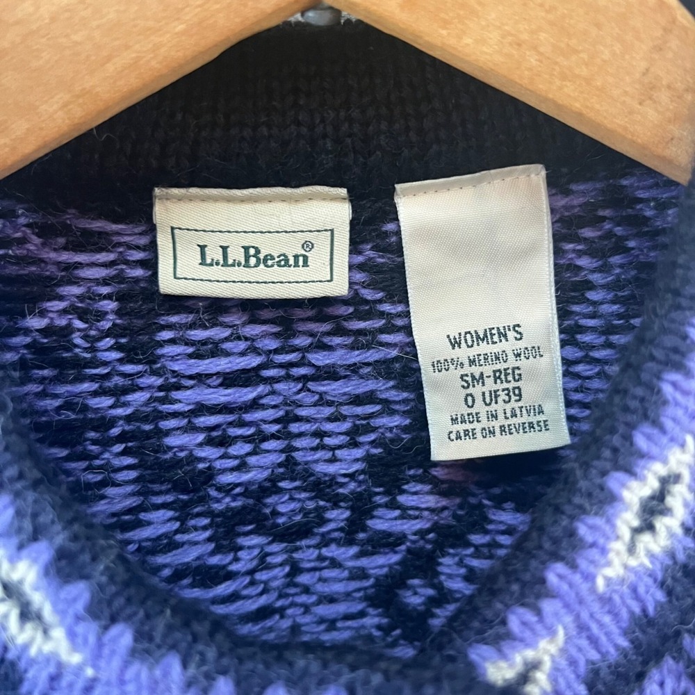 L.L. Bean Womens 100% Merino Wool Cardigan Sweater Nordic Metal Buttons Size S - Picture 5 of 5